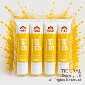 COLORANTE EN GEL FLEIGEL AMARILLO X 15 GR (PACK X 4 UNIDADES)